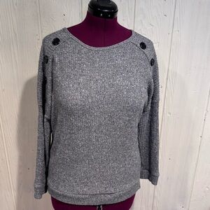don’t.stop.believing Grey Sweater with Buttons, Size L
